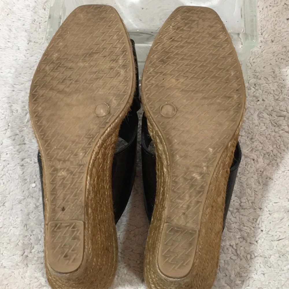 Eric Michael black leather platform wedge